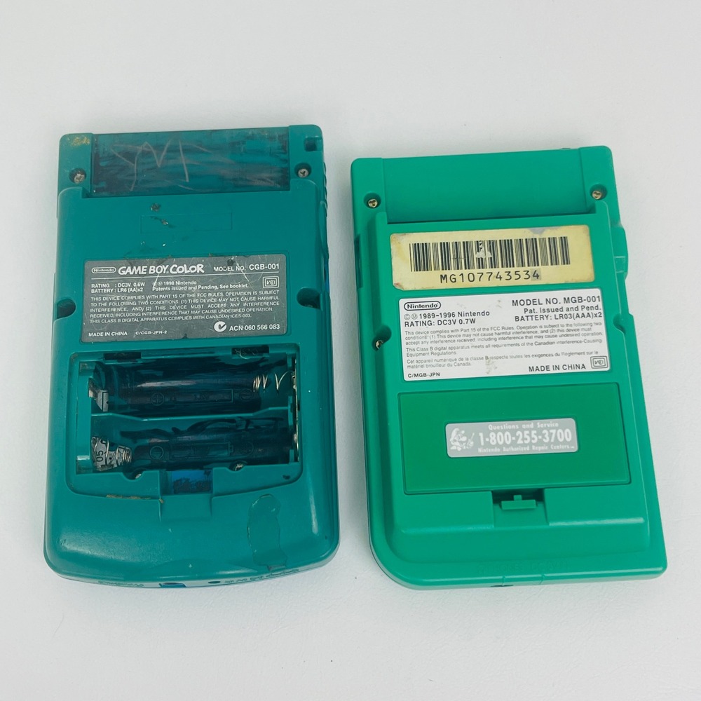 Nintendo Game Boy Color Teal CGB-001 & Game Boy Pocket Green MGB-001 For Parts - Picture 4 of 6